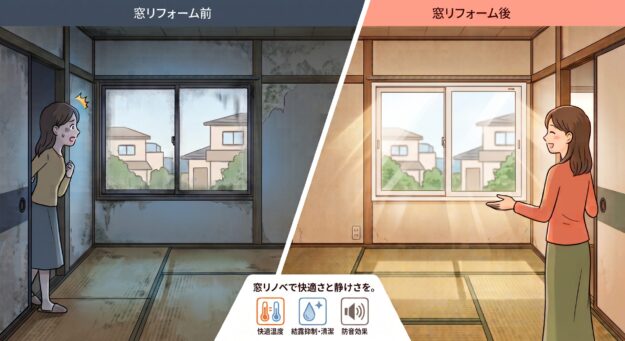 窓リフォーム前後のビフォーアフター比較