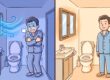 冬のトイレの寒さ比較イラスト